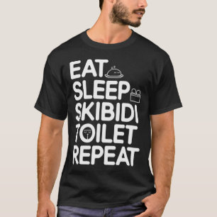 Eat Sleep Skibidi Toilet Repeat Funny Meme Vintage T-Shirt