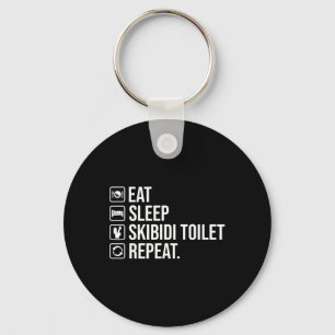Eat Sleep Skibidi Toilet Repeat Funny Skibidi Toil Key Ring