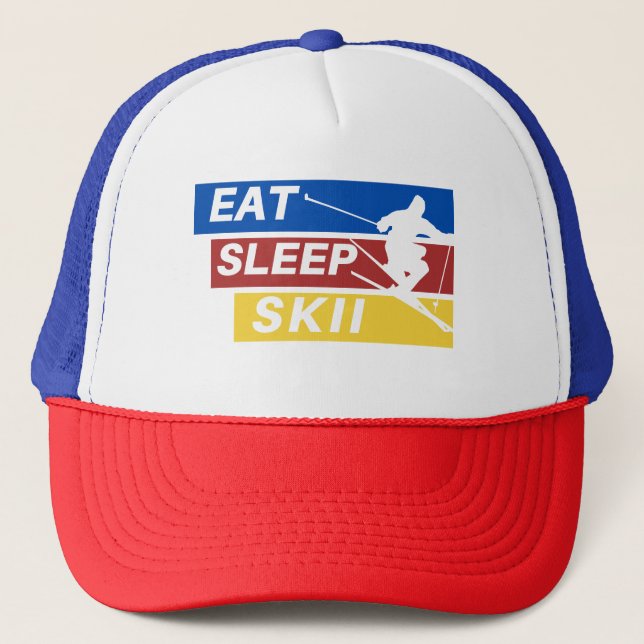 Eat Sleep Skii Trucker Hat (Front)
