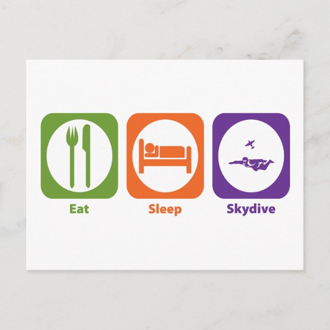 Eat Sleep Skydive Postcard (Front)