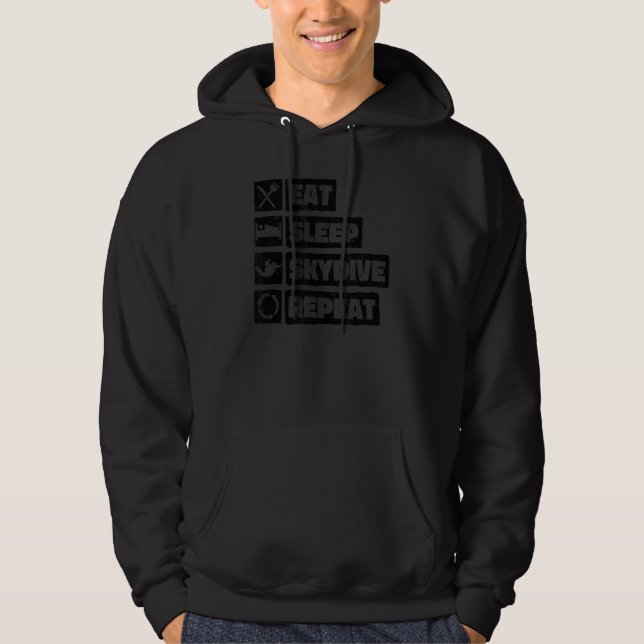 Eat Sleep Skydive Repeat Cool Skydiving 4 Hoodie (Front)
