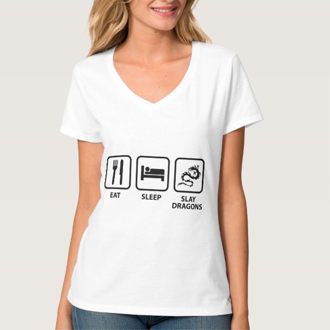 Eat Sleep Slay Dragons T-Shirt (Front)
