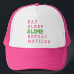 Eat, sleep, slime, repeat gooey trucker hat<br><div class="desc">Eat,  sleep,  slime,  repeat,  the perfect gift for the slime lover in your life. Ideal for girls,  boys and tweens. If your children are always on the hunt for glue,  glitter and activator for slime making supplies this could be the perfect mess free birthday or Christmas present for you.</div>