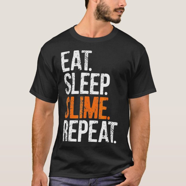 Eat Sleep Slime Repeat Tshirt  (Front)