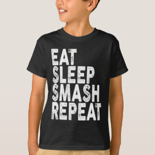 Eat Sleep Smash Repeat Badminton Tee 