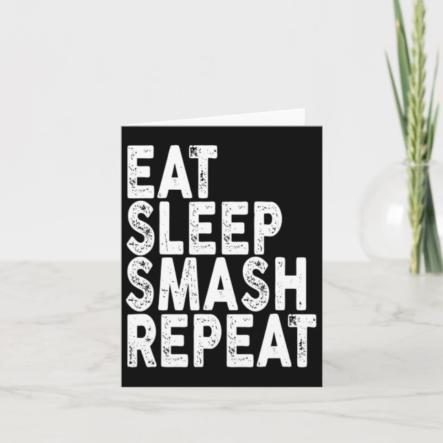 Eat Sleep Smash Repeat Badminton Tee  Card (Front)