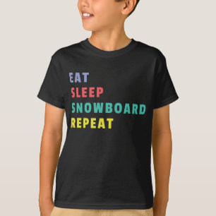 Eat Sleep Snowboard Repeat Colourful Kids T-Shirt