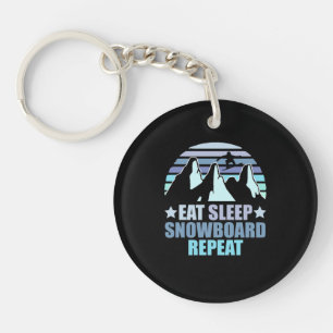 Eat Sleep Snowboard Repeat Key Ring