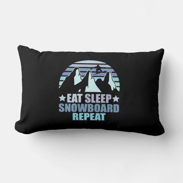 Eat Sleep Snowboard Repeat Lumbar Cushion (Front)