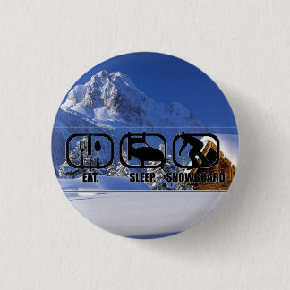 Eat Sleep Snowboard w/ winter wonderland 3 Cm Round Badge