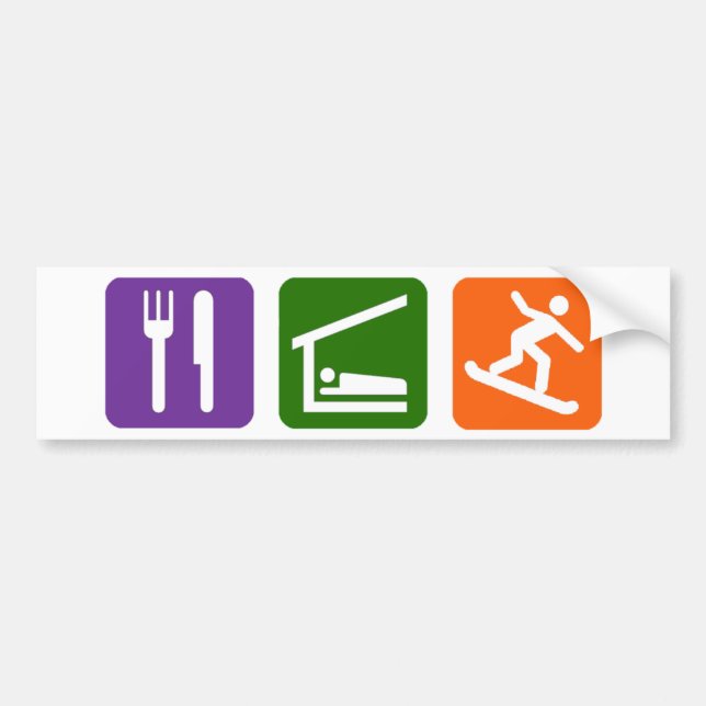 Eat Sleep Snowboarding Bumper Sticker (Front)