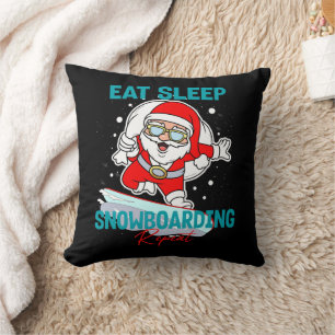 Eat Sleep Snowboarding Repeat Christmas Party Cool Cushion