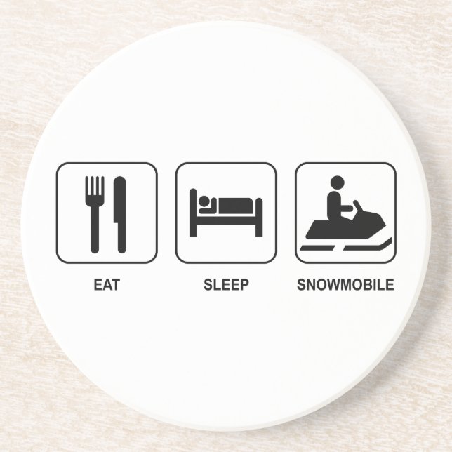 Eat Sleep Snowmobile Coaster (Front)