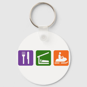 Eat Sleep Snowmobiling Key Ring