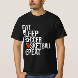 Eat Sleep Soccer Basketball Repeat Fun Ball  T-Shirt