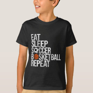 Eat Sleep Soccer Cheer Repeat Funny Sport Cheerlea T-Shirt