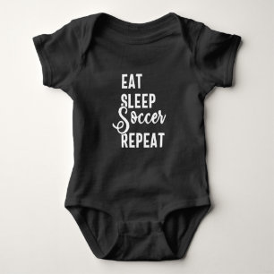 eat sleep soccer repeat baby bodysuit