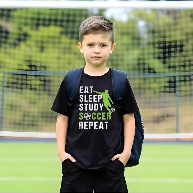 Eat Sleep Soccer Repeat Boy Student Soccer Player T-Shirt (Creator Uploaded)