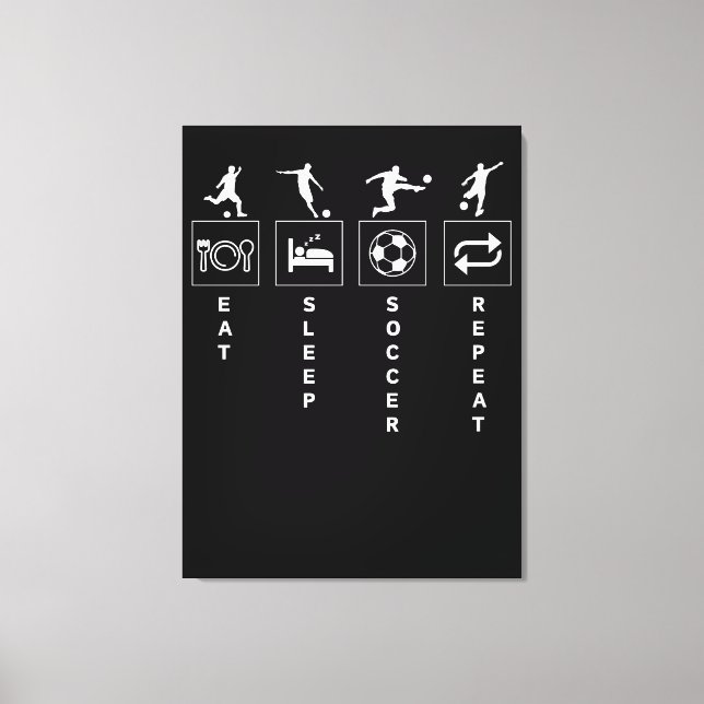 Eat Sleep Soccer Repeat Canvas Print (Front)