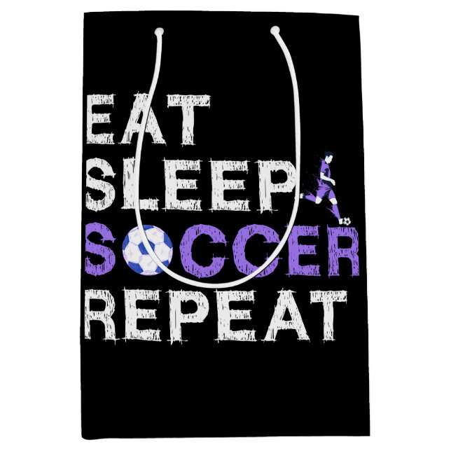 Eat+Sleep+soccer+Repeat Medium Gift Bag (Front)