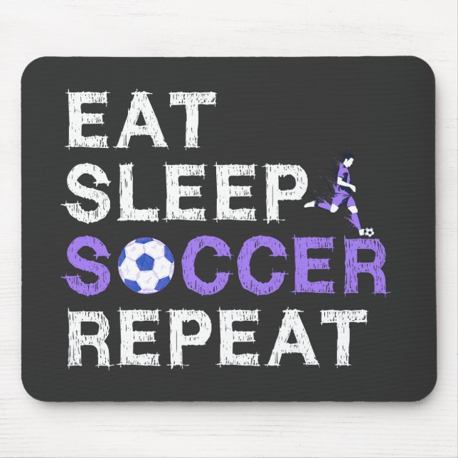 Eat+Sleep+soccer+Repeat Mouse Pad (Front)