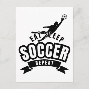 eat sleep soccer repeat postcard