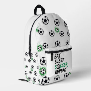 EAT SLEEP SOCCER REPEAT  PRINTED BACKPACK