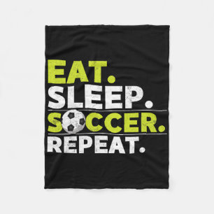 Eat Sleep Soccer Repeat Soccer Player Coach Boys Fleece Blanket