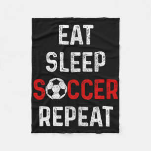 Eat Sleep Soccer Repeat Soccer Player Men Boys Gir Fleece Blanket