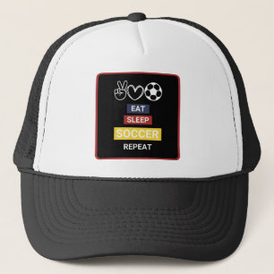 Eat, Sleep, Soccer, Repeat Trucker Hat