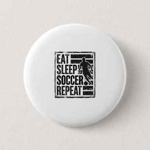 Eat Sleep Soccer Repeat Vintage Player Shirt Desig 6 Cm Round Badge