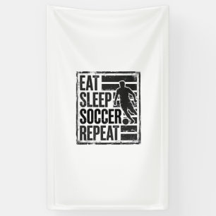 Eat Sleep Soccer Repeat Vintage Player Shirt Desig Banner