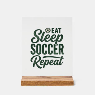 Eat Sleep Soccer Repeat Vintage Shirt Design_1 Acrylic Sign