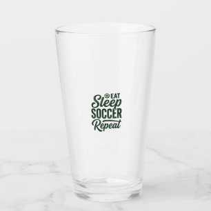 Eat Sleep Soccer Repeat Vintage Shirt Design_1 Glass