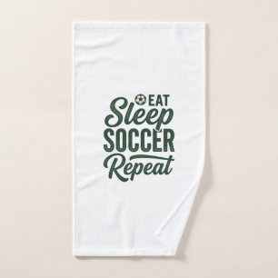 Eat Sleep Soccer Repeat Vintage Shirt Design_1 Hand Towel