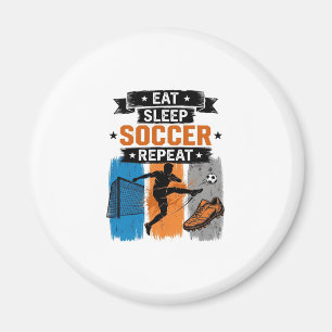 Eat Sleep Soccer Repeat Vintage Soccer Player Shir Magnet