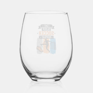 Eat Sleep Soccer Repeat Vintage Soccer Player Shir Stemless Wine Glass