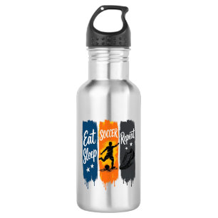 Eat Sleep Soccer Repeat Vintage Soccer Shirt Desig 532 Ml Water Bottle