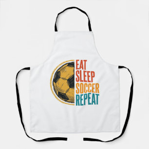 Eat Sleep Soccer Repeat Vintage Soccer Shirt Desig Apron