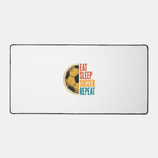 Eat Sleep Soccer Repeat Vintage Soccer Shirt Desig Desk Mat