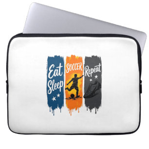 Eat Sleep Soccer Repeat Vintage Soccer Shirt Desig Laptop Sleeve