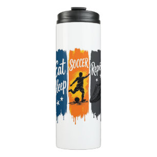Eat Sleep Soccer Repeat Vintage Soccer Shirt Desig Thermal Tumbler