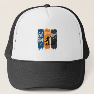 Eat Sleep Soccer Repeat Vintage Soccer Shirt Desig Trucker Hat