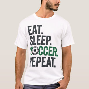 Eat Sleep Soccer Repeat Vintage T-Shirt Design_1