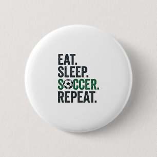 Eat Sleep Soccer Repeat Vintage T-Shirt Design_1 6 Cm Round Badge