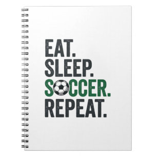Eat Sleep Soccer Repeat Vintage T-Shirt Design_1 Notebook