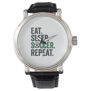 Eat Sleep Soccer Repeat Vintage T-Shirt Design_1 Watch