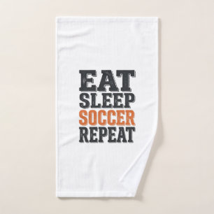 Eat Sleep Soccer Repeat Vintage Typography Shirt_1 Hand Towel