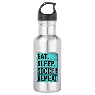 Eat Sleep Soccer Repeat Vintage Typography Shirt ( 532 Ml Water Bottle