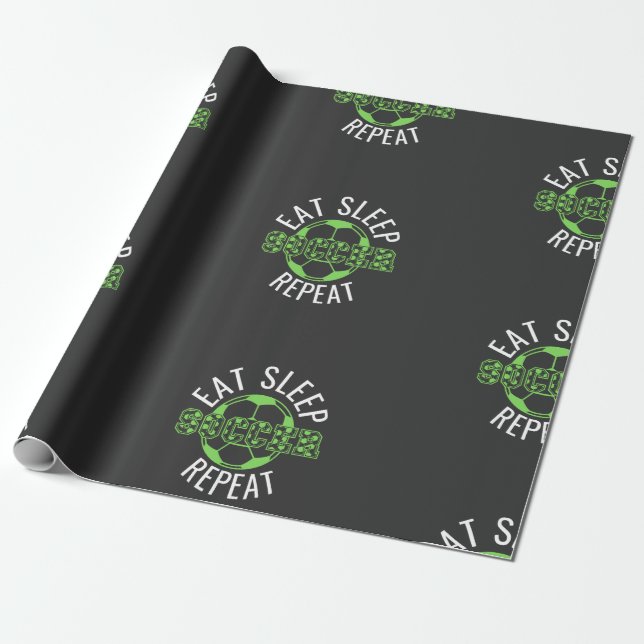 eat sleep soccer repeat wrapping paper (Unrolled)